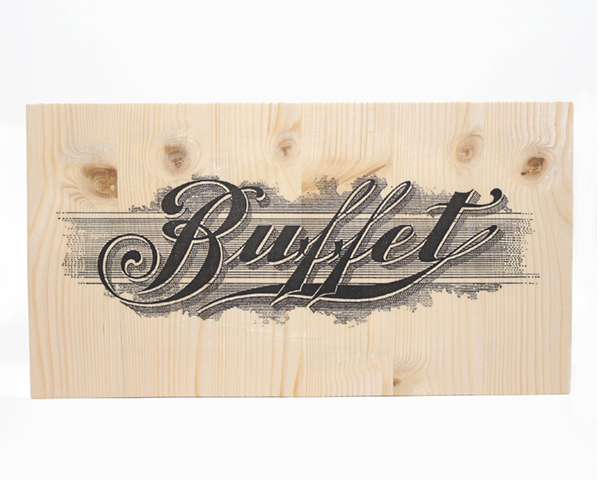 Photo sur bois - typographie Buffet