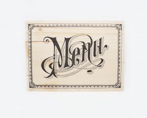 Impression sur bois - menu-typographie-vintage